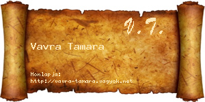 Vavra Tamara névjegykártya